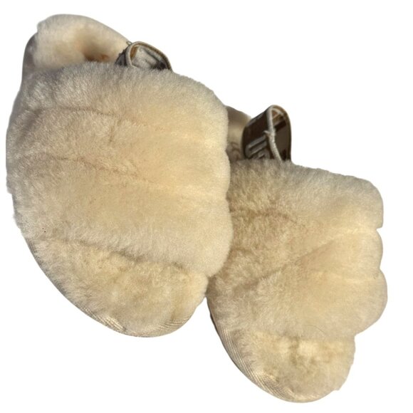 Ugg  Fluff Yeah Toddler size Slippers With Logo Strap Beige‎ Size 8 - Picture 5 of 8